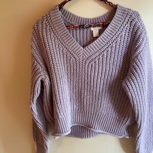 Purple Cropped Sweater